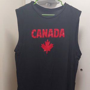 GENTLY USED, VINTAGE LOOK, CANADA SLEEVLESS TEE SHIRT, LARGE!!!